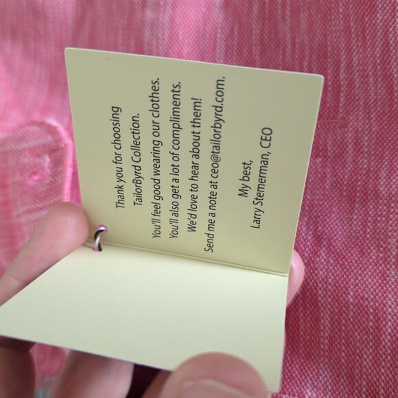 NWT TailorByrd Melange Slub Henley T-shirt Pink Nantucket Red Short Sleeve Top M - Picture 4 of 8